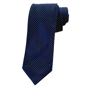 Brioni Navy Blue 100% Siilk Tie Micro Motif Made in Italy 3.5" Wide